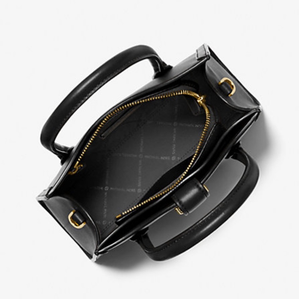 MICHAEL KORS
Gabby Small Faux Leather Satchel
COLOR BLACK 
NWT - Picture 3 of 3